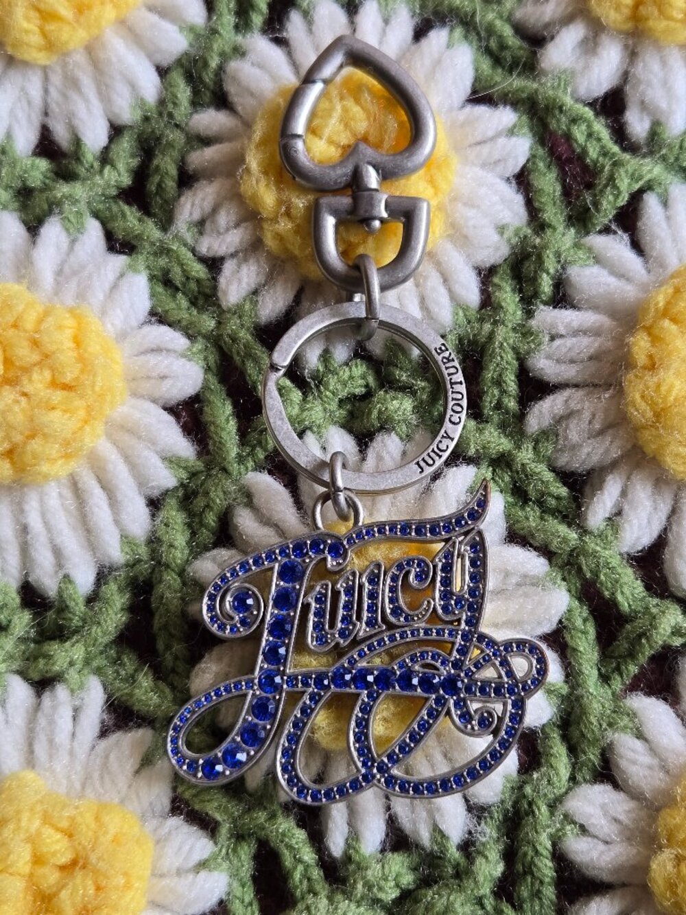 Juicy Couture Blue Rhinestone 'Juicy' Script Bag Charm